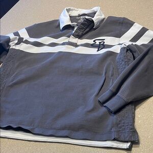 Eddie Bauer Charcoal and White Polo Shirt